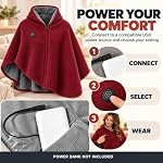Cozy Heated Zip up Blanket, Portable USB Hooded Cape Shawl Wrap for Women - Image 4