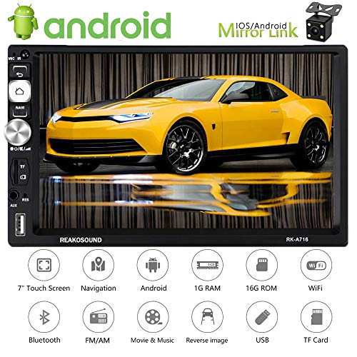 Camecho Car Radio Double Din Android Car Stereo with Bluetooth 7 Inch 1080P