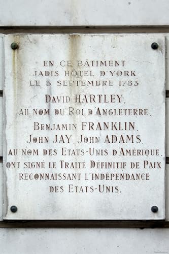 History Galore 8"x12" Gallery Poster, A commemorative plaque of the Treaty of Paris on the site where the treaty was signed, 56 Rue Jacob in Paris, on September 3, 1783