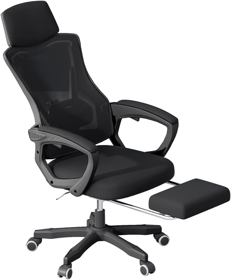 Cadeira Gamer Design Estilo Gamer, Tecido Respirável, Design Ergo...