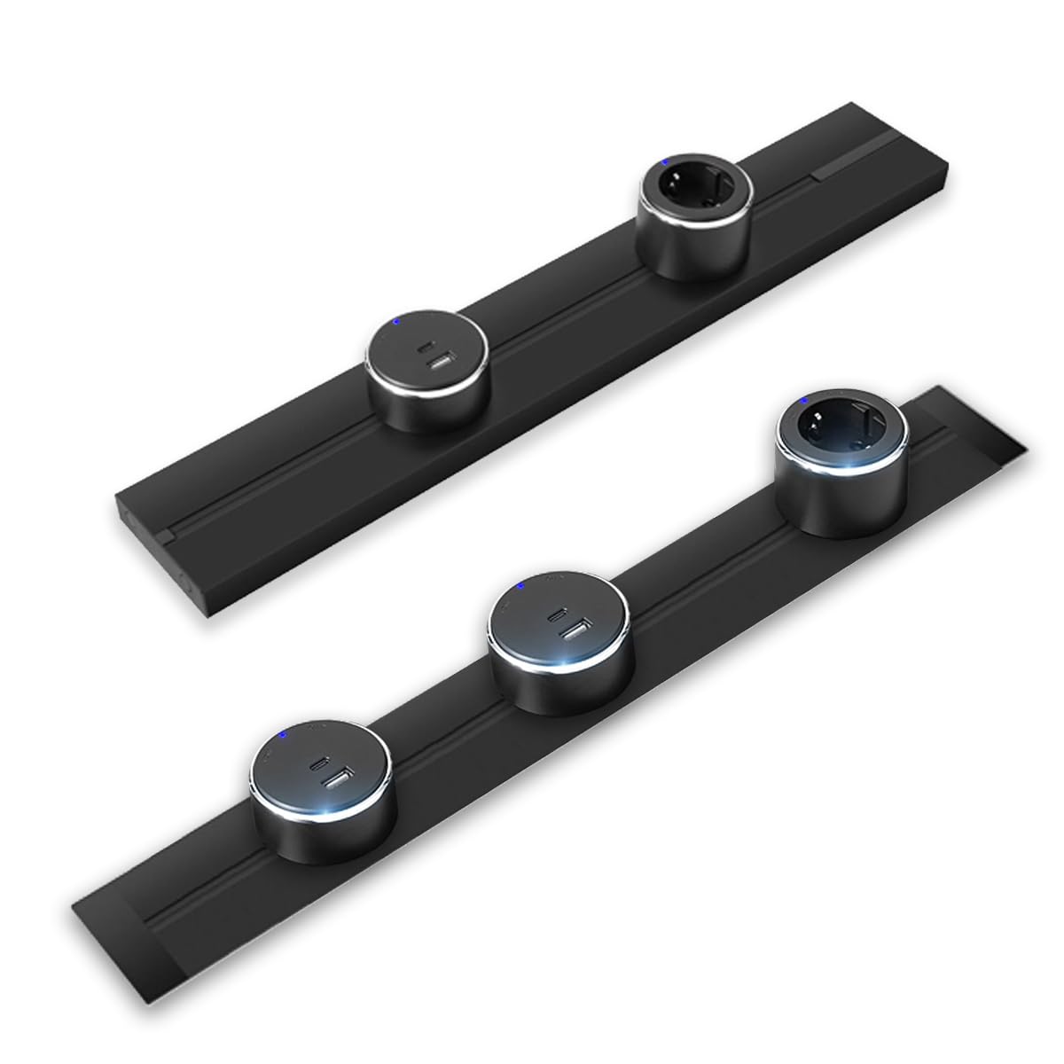 Luxus-Time Prese flessibili e sistema USB, guida modulare, montaggio a incasso, guida di montaggio
