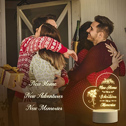 New Home Gifts - Engraved Night Light With Warming Words for Friends Couple, Family - Housewarming Present for New Home Owners - Image 3