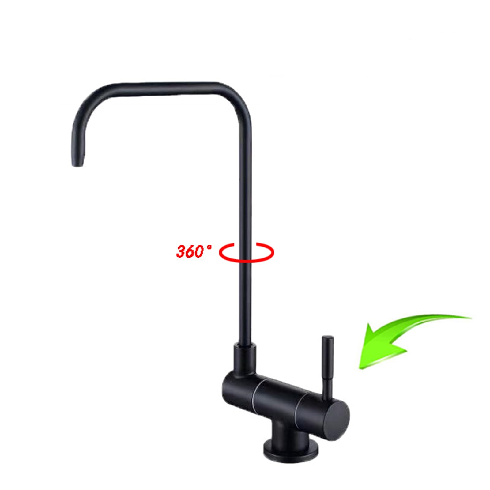 Grifo Plegable, Grifo para Osmosis Grifo Cocina Fregadero, Rotación de 360° Negro
