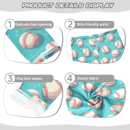 KLL Baseball Pattern Toddler Baby Girl Leggings Stretchy Full Length Athleisure Pants Exercise3