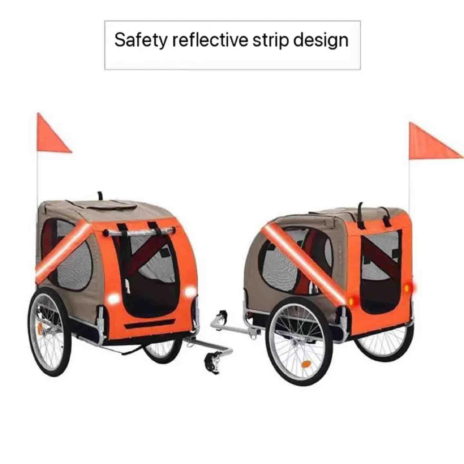FAXIOAWA Rimorchio per Bici per Cani 2 in 1, Rimorchio per Cani per Passeggino per Animali Domestici per Bicicletta con Attacco Universale, Carrello per Animali Pieghevole per Carro da Bici (C)