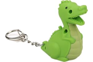 Cute Dinosaur Flashlight Keychain with Sound Tyrannosaurus Keyring Schoolpack 3D Cartoon Animal Key Ring