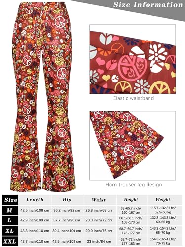 SOMSOC 7 Pieces 70s Women Hippie Costume Fringe Vest Bag Pant Headband for Halloween3