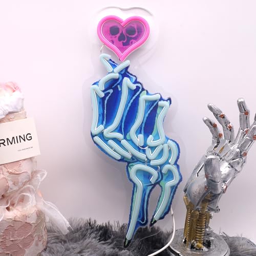 Image of Love Hands LED Neon Sign USB Powered for Wall Decor, Love Neon Night Light Sign Dimmable for Room Party Decor Valentine's Day Birthday Gifts
