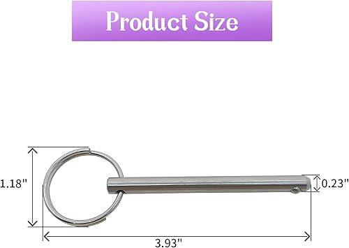 Miniatura 5 de YXQ 2 pines de liberación rápida, diámetro de 14 pulgadas (0.248 in), longitud total 3 pulgadas, longitud efectiva 2.4 pulgadas, acero inoxidable