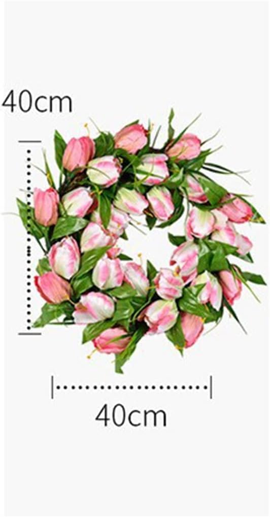 Simulated Wreath of Tulips Decorated with Rattan Wreaths in Forest Home Decor