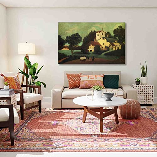 "Wagon voor de molen" door Henri Rousseau Schilderij Canvasafdrukken Voor Muur Foto's Thuis Woonkamer Decoratie Moderne Keuken Muurkunst voor Slaapkamerdecoratie (80x128cm, niet ingelijst) - Image 3