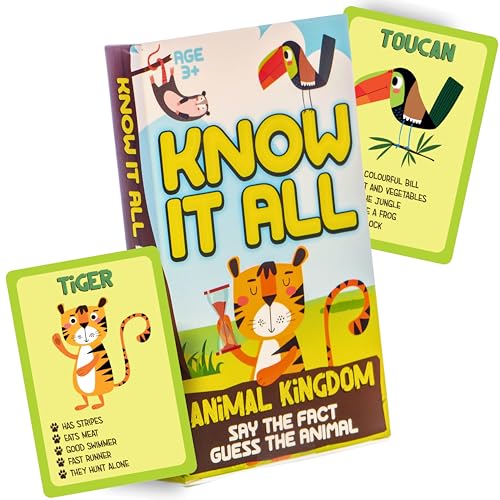 Boxer Gifts Know It All Game – Guess The Animal Edition – Educational Animal Games for Kids 3+ – Learning Resource for Classroom – Travel Size