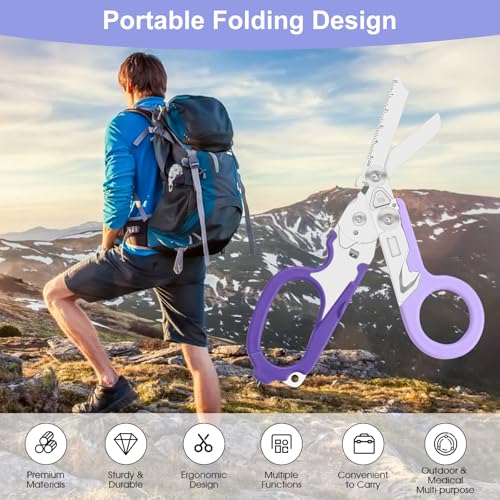 Image of 6-in-1 Heavy-Duty Emergency trauma shears|Folding Emergency Shears| | Multifunctional Life-Saving Tool|Suitable for Emergency Rescue|Outdoor Exploration|DIY Construction and Maintenance|