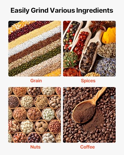 Image of VEVOR Manual Grain Mill with High Hopper, Hand-Crank Corn Grinder, Heavy Duty Cast Iron Wheat Grinding Mill with Stable Table Clamp for Grains Spices Coffee Beans Nuts