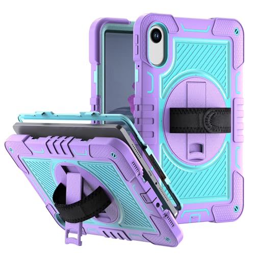 Image of ProElite for Xiaomi Redmi Pad 2 11 inch Case, Rugged 3 Layer Armor case Cover for Xiaomi Redmi Pad 2 11 inch Case with Hand Grip and Rotating Kickstand with Shoulder Strap, Purple Blue