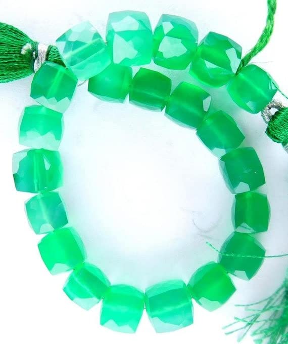 Onyx vert naturel en perles cubes LKBEADS pour fabriquer vos propres bracelets d'été