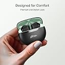 pTron Bassbuds Astra in-Ear TWS Earbuds w/Stereo Sound, 50Hrs Playtime, Stereo Calls, Custom EQ, Mobile App, BTv5.3 Headphones, Touch Control, Voice Assistant, Type C Charging & IPX4 (Black/Green) gallery image