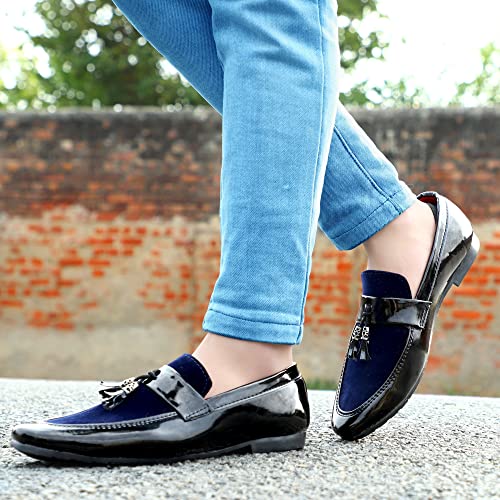 Image of LE GREEM Men's Patent Leather Slip on Casual Loafers