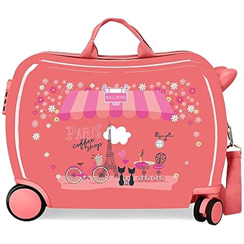 Roll Road Pink Children's Suitcase 34L Cover