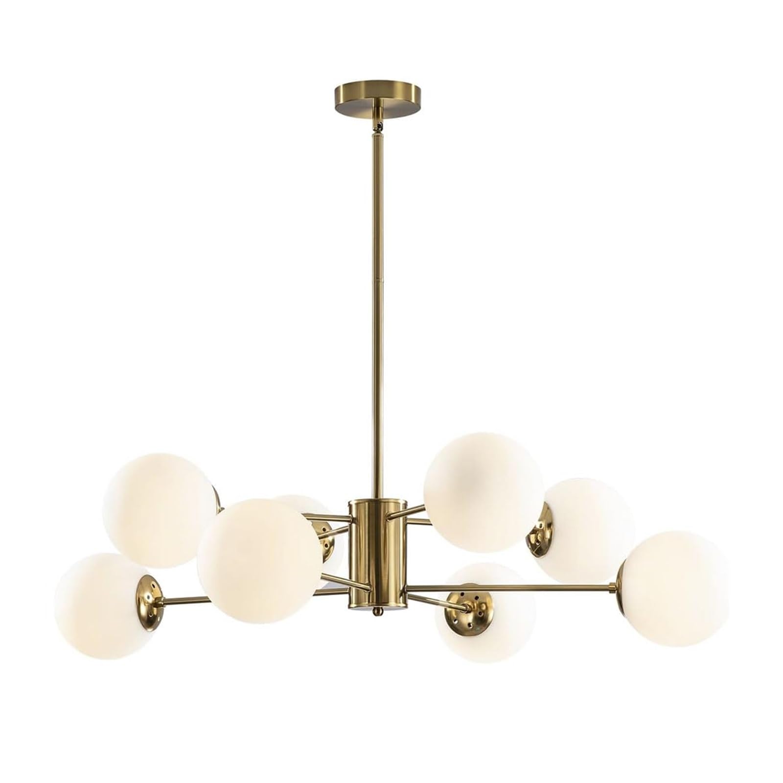 LYMSXAZOU Chandelier Glass Globe Mid Century Modern Pendant Lights Black Ceiling Hanging Light Fixture With Smoke Gray Shade Chandeliers For Kitchen Island Living Dining Bedroom (Color