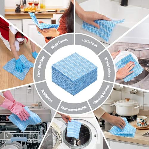 Disposable Dish Cloths,Multi use Reusable Cleaning Cloth,Machine Washable J Cloth,Heavy Duty Handy Cleaning Wipes 11.8" X 19.6" (50 Count) - Image 6