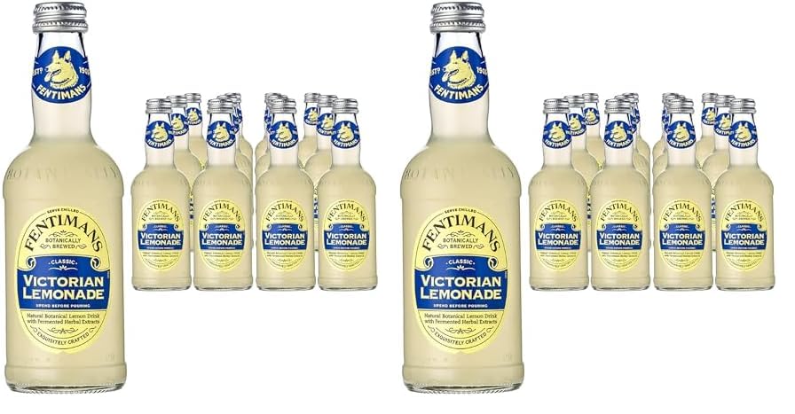 Fentimans Traditional Victorian Lemonade - Botanically Brewed Lemonade with Lemon Juice - Exquisitely Crafted & Refreshing Soft Drinks - Gluten-Free and Vegan Friendly Soft Drinks - 12 x 275ml Bottles