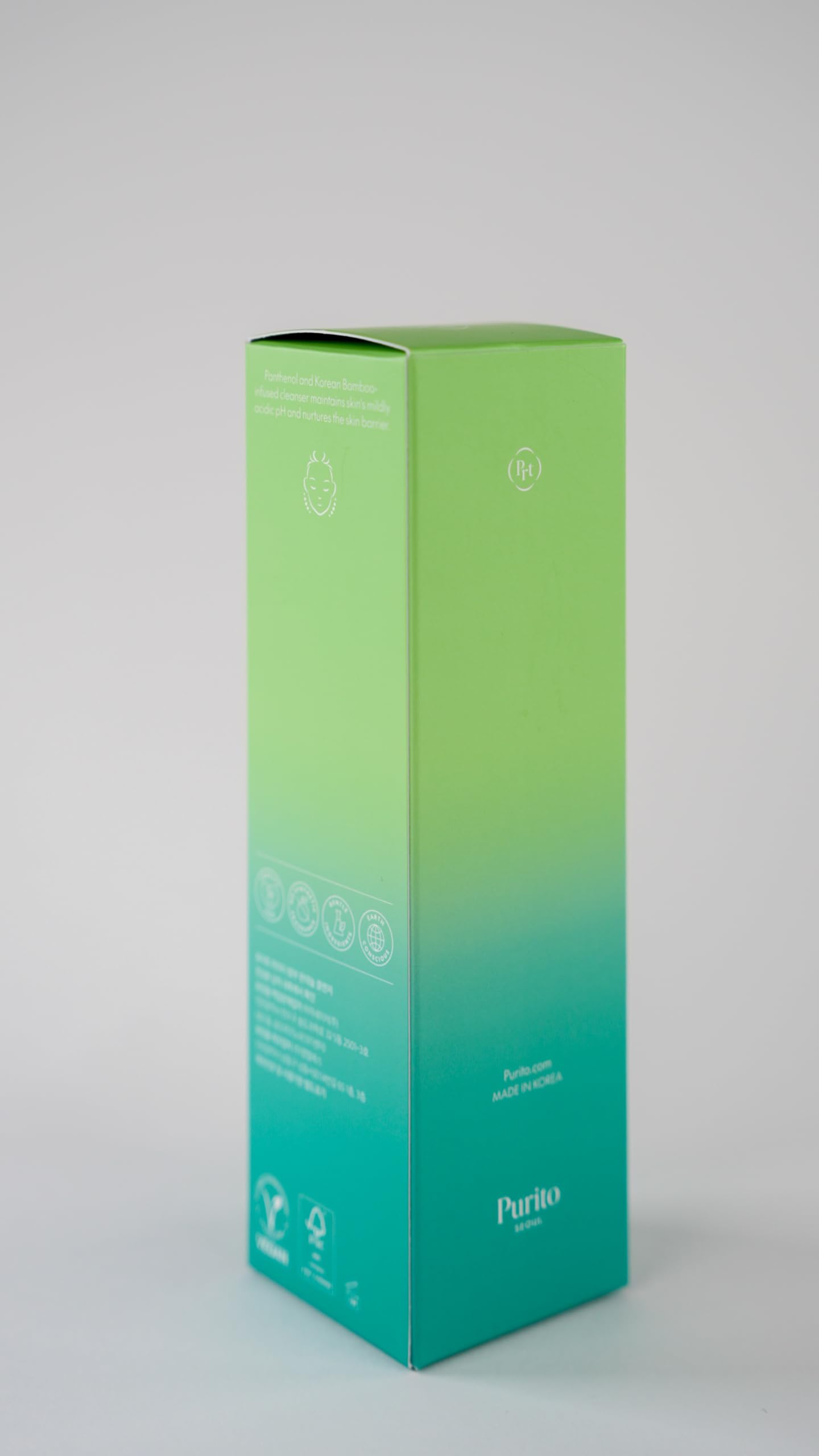 PURITO Nettoyant Panthenol au Bambou Puissant, Nettoyant Doux pour le Visage Hydratant, pour Peaux Sensibles, Nettoyant pour le Visage Végétal & Sans Cruauté 150ml / 5,07 fl. Oz.