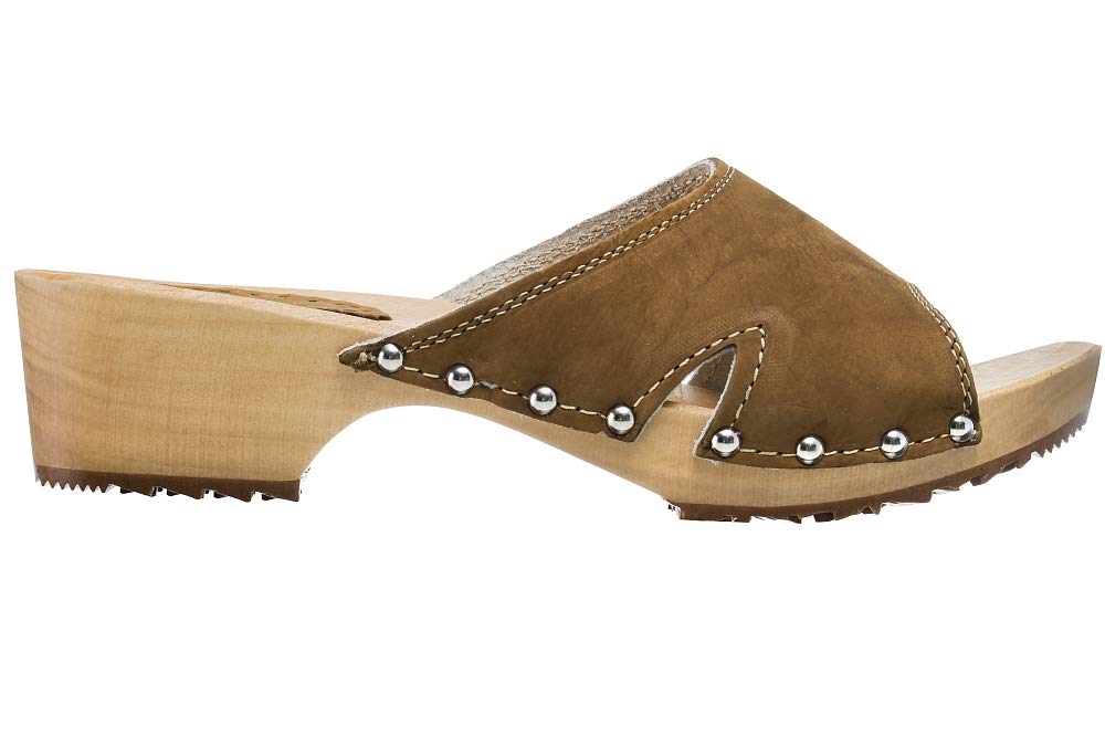 ESTRO Sabot en Bois Femme - Sabot Femme Cuir Confort Sabots Bois Sabots en Cuir CDL01