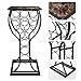 Kings Brand Furniture - Freestanding Floor Wine Rack Stand, Mini Bar Table Storage & Display Holder, That Holds 11 Bottles, Marble Finish Table Top (Black)