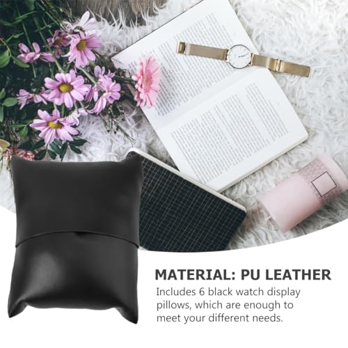 6stücke Teiliges Schwarzer Pu-Armband-uhrenkissen Für Schmuck-präsentation Für Schmuckkästen Vitrinen Dekoration Von Verkaufsständen – Bild 5