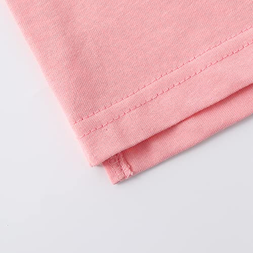 Image of Noomelfish Girls Short Sleeve Heart Pocket T-Shirts Casual Cotton Tee Tops Blouse (5-12 Years)
