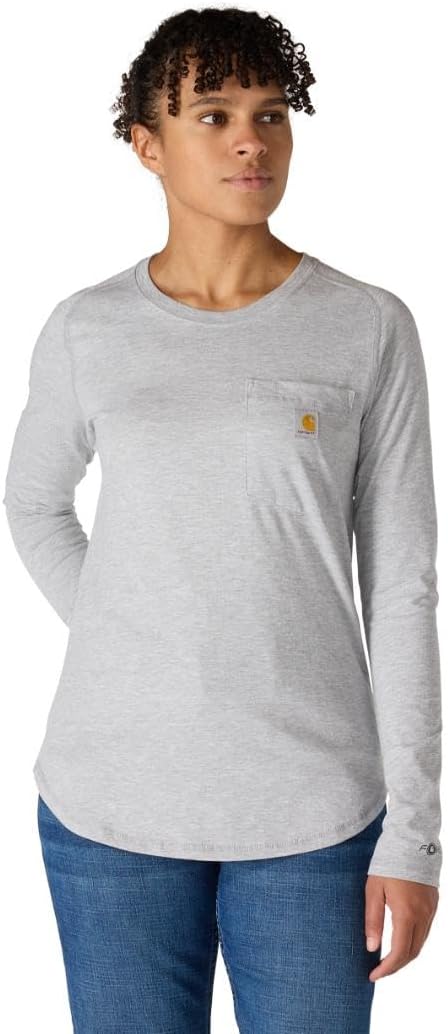 Carhartt Womens Force Relaxed Fit Midweight Long-Sleeve Pocket T-Shirt