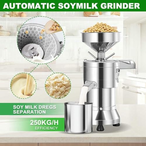 Macchina per Latte di Soia Commerciale, Macina Latte di Soia da 1100 W, Macchina Automatica per La Produzione di Latte di Soia in Acciaio Inossidabile, 25 kg/H, per Latte di S