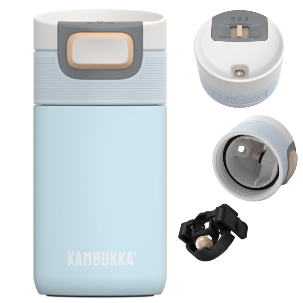 Kambukka 2 kubki termiczne Zestaw “Sip In The Breeze” – kubek Etna 300 ml + Etna Grip 500 ml, stal nierdzewna, 3-w-1, Snapclean, 100% szczelne, bez BPA