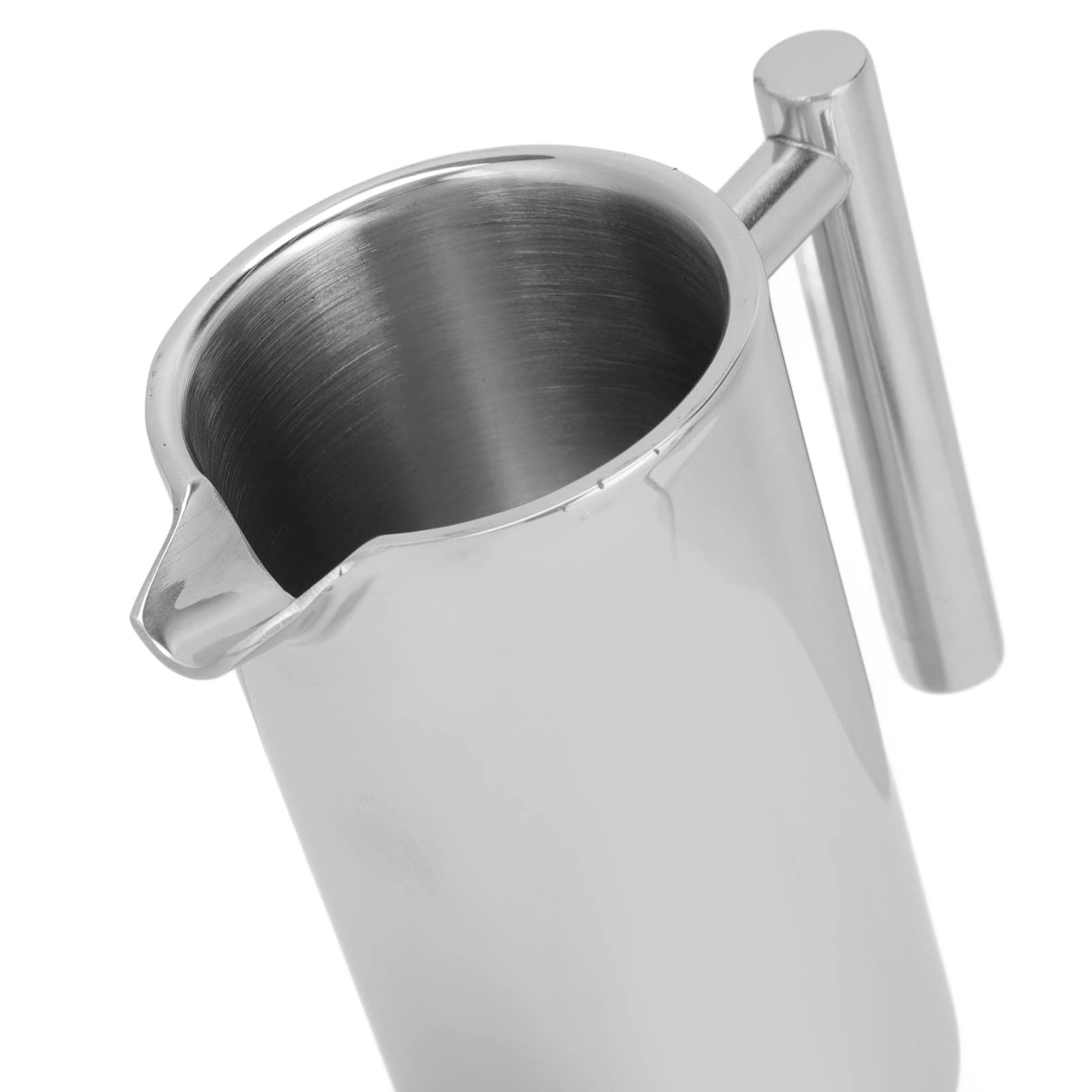 Cafetera de Prensa Francesa,Olla de Prensa Francesa de Acero Inoxidable de Grado Alimenticio,Prensa de Caf¨¦ Francesa de Doble Aislamiento Hueco(1000ml-Plata)