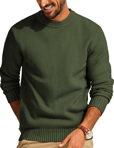 PJ PAUL JONES Mens Sweater Waffle Knit Crewneck Sweater Textured ...