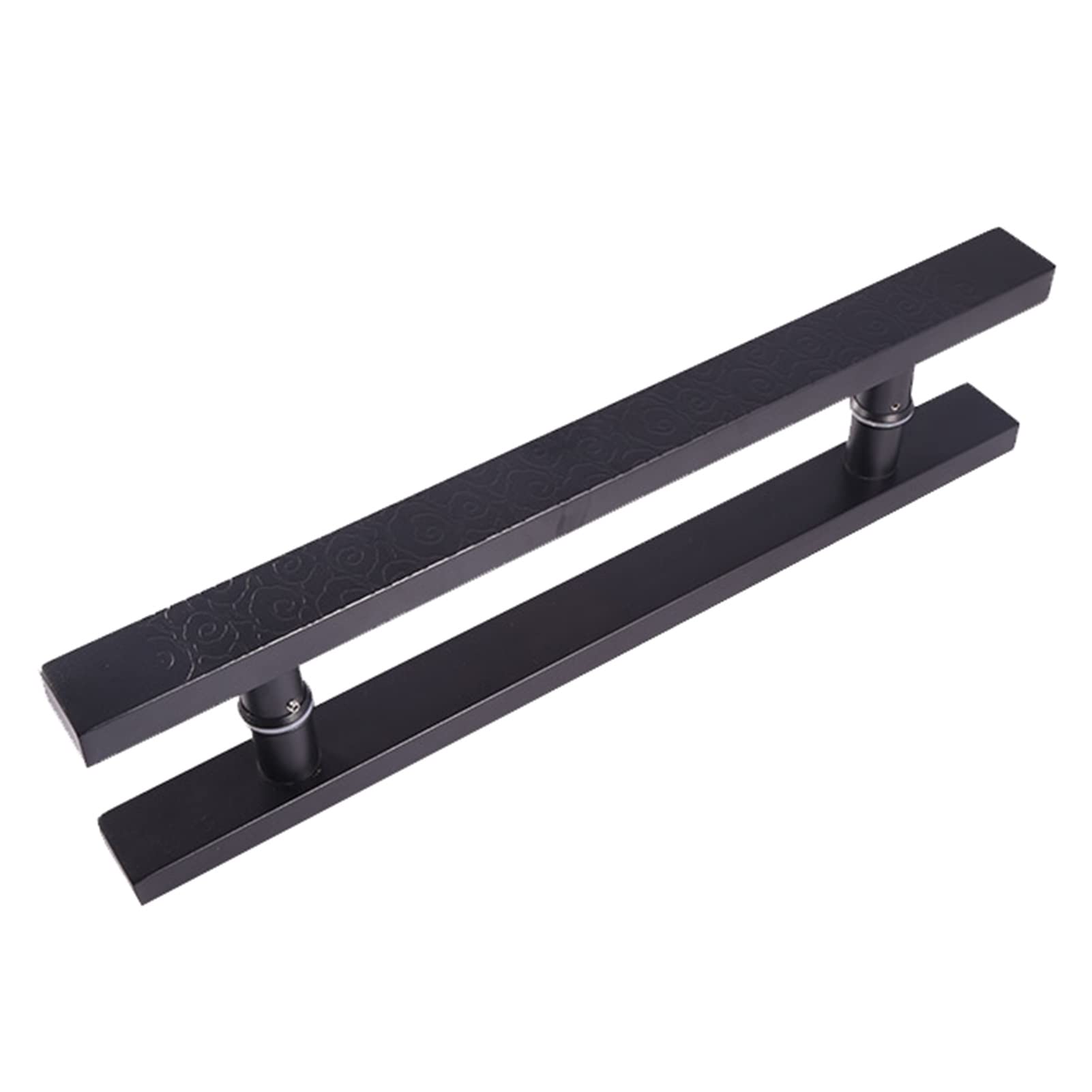 Gthtuhfd Black Pull Push Shower Kitchen Door Pulls Door Handle H Shape Sliding Door Handle With Cloud Pattern,Traditional Door Pull Push For Wood Glass Metal Doors,-40Cm/15.7
