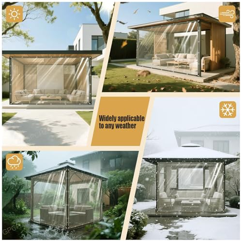 Lona transparente 90x310 cm impermeable para exterior con cuerda 6