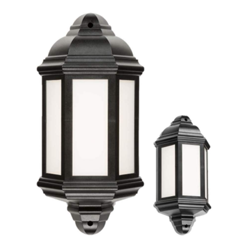 Knightsbridge LED Half Wall Lantern, Polycarbonate, 8 W, Black