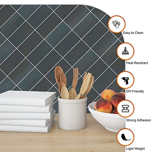 Milesun 100 Piece Peel And Stick Backsplash Pvc Tile, 3 Inch X 6 Inch Matte Brick Stick On Tiles For Backsplash Kitchen, Bathroom, Laundry Room, Camper, Fireplace (Metallic Black) #TOP3