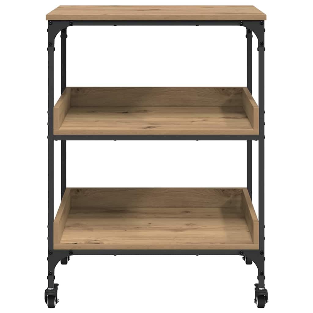 vidaXL Carro de Cocina Roble artesanal 60 x 41 x 80.5 cm