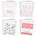 Whaline 400 Pieces Valentine Cellophane Bags Cookie Treat Bags, Heart Self-Adhesive Clear Plastic Candy Bags Party Favor Gifts Goodies Bags, 4 Styles