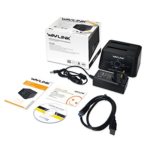 image for WAVLINK USB 3.0 Dual Bay SATA External Hard Drive Docking Station for 