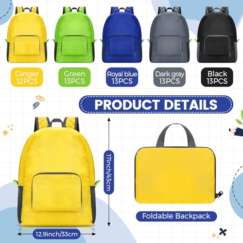 Image of Sherr 64 Pack 17 inch Classic Backpacks in Bulk Foldable Lightweight Back Packs Basic Classic bags for Travel (Popular Colors)