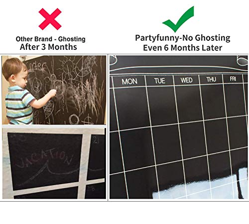 Party Funny Dry Erase Black Laminated Jumbo Chalk Board Wall Calendar, 38-Inch By 50-Inch,Erasable Monthly Huge Weekly Chalkboard Bulletin Board,Better Than Wall Decor Sticker #TOP1