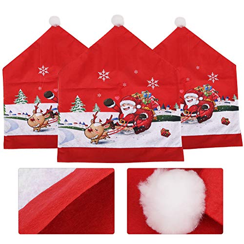 Yuwaakoo 3 peças capas de cadeira de Natal cozinha cadeira de jantar decorações festivas de Natal (m