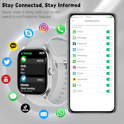 Image of PunnkFunnk NeoLux 1.96 inch HD Display Smartwatch for Men & Women 2025 with 110+ Sports Modes, Heart Rate, Sleep Monitor, IP68 Waterproof, Answer /Make Calls for Android & iOS(Grey)