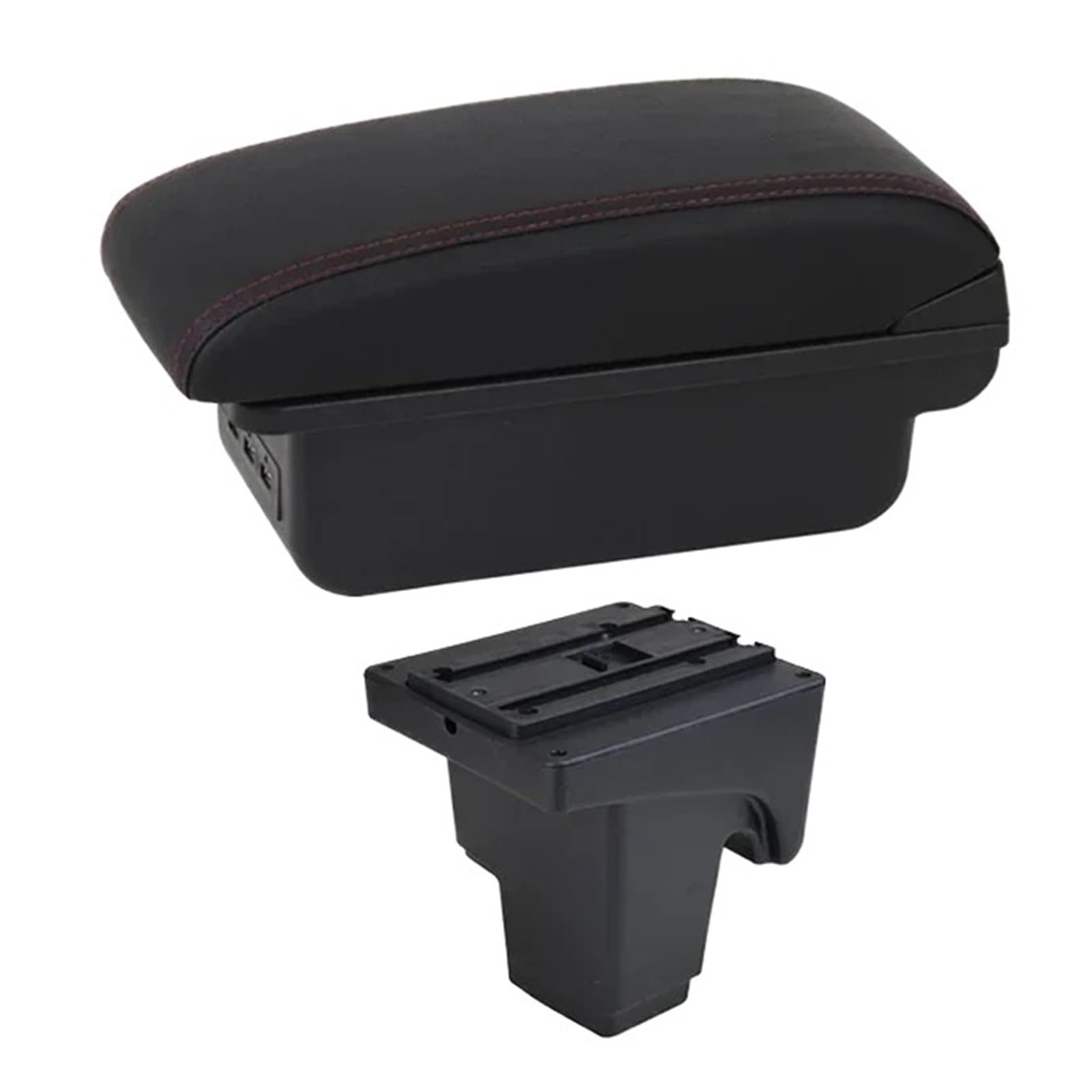 UDHQAJC For Focus 3 For Mk3 2011-2020 Car Armrest Box- Leather Interior Modification Storage Box With USB Car Centre Console Armrest Box