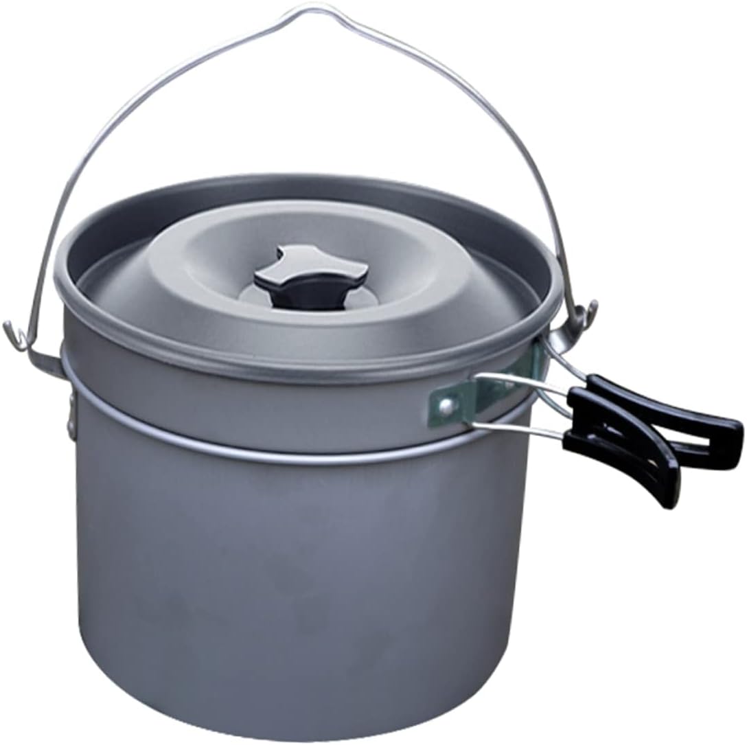 Sosoport 1set Camping Cooking Pot Set Lightweight Outdoor Cookware for People Skid Handle Non-Stick Design for Camping Hiking and Picnics