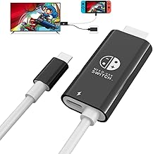 YFFSFDC Switch Dock Switch TV Connection Cable, Genuine Direct TV Output, Hdmi 4K @ 30 HzP Resolution, HDMI Conversion, Type C, PD Rapid Charging, Switch, TV Connecting Cable, TV Output, No Delay,